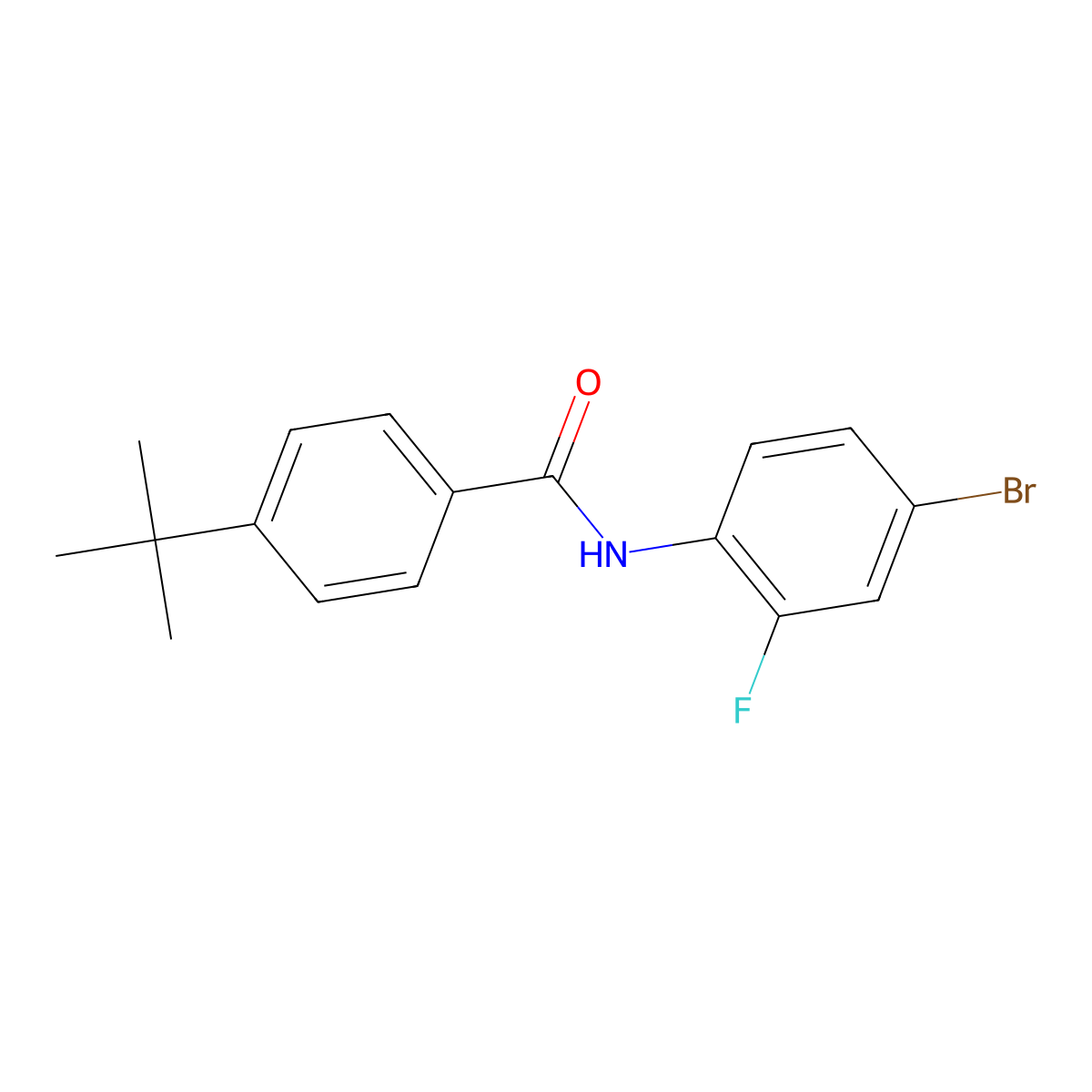 N-(4-bromo-2-fluorophenyl)-4-tert-butylbenzamide molecular structure, CAS 329930-80-5