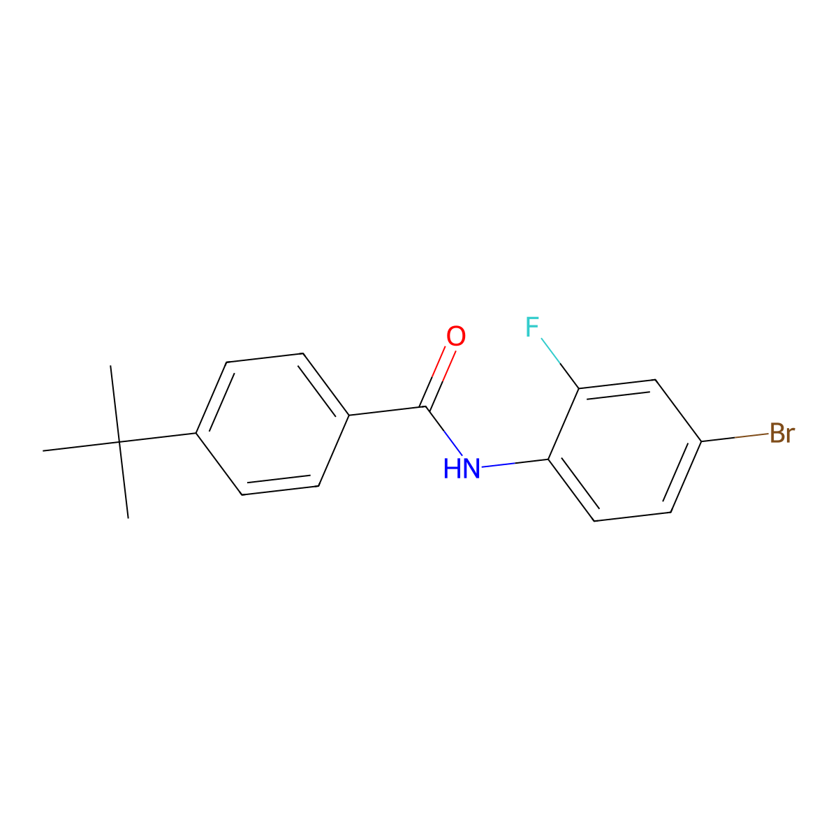 N-(4-bromo-2-fluorophenyl)-4-tert-butylbenzamide molecular structure, CAS 329930-80-5