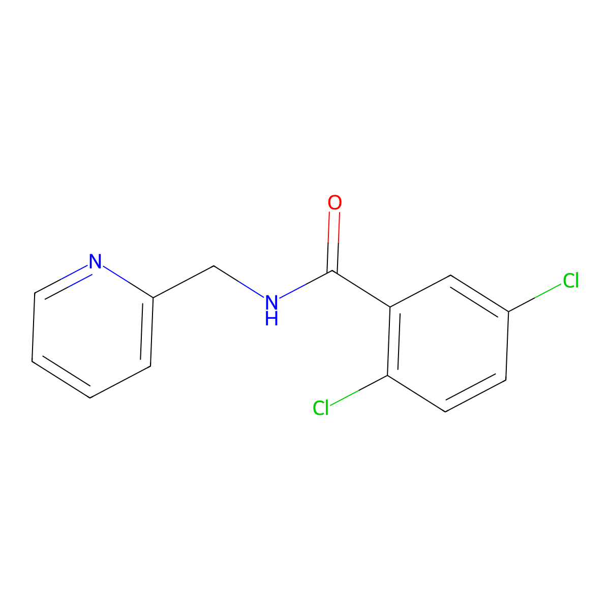2,5-dichloro-N-(pyridin-2-ylmethyl)benzamide molecular structure, CAS 329930-89-4