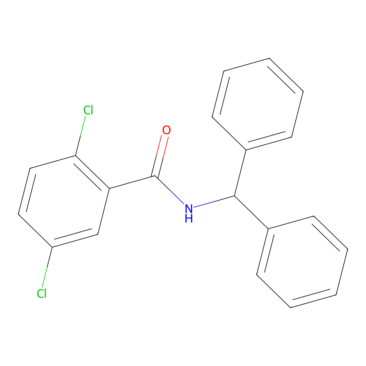2,5-dichloro-N-(diphenylmethyl)benzamide molecular structure, CAS 329930-91-8