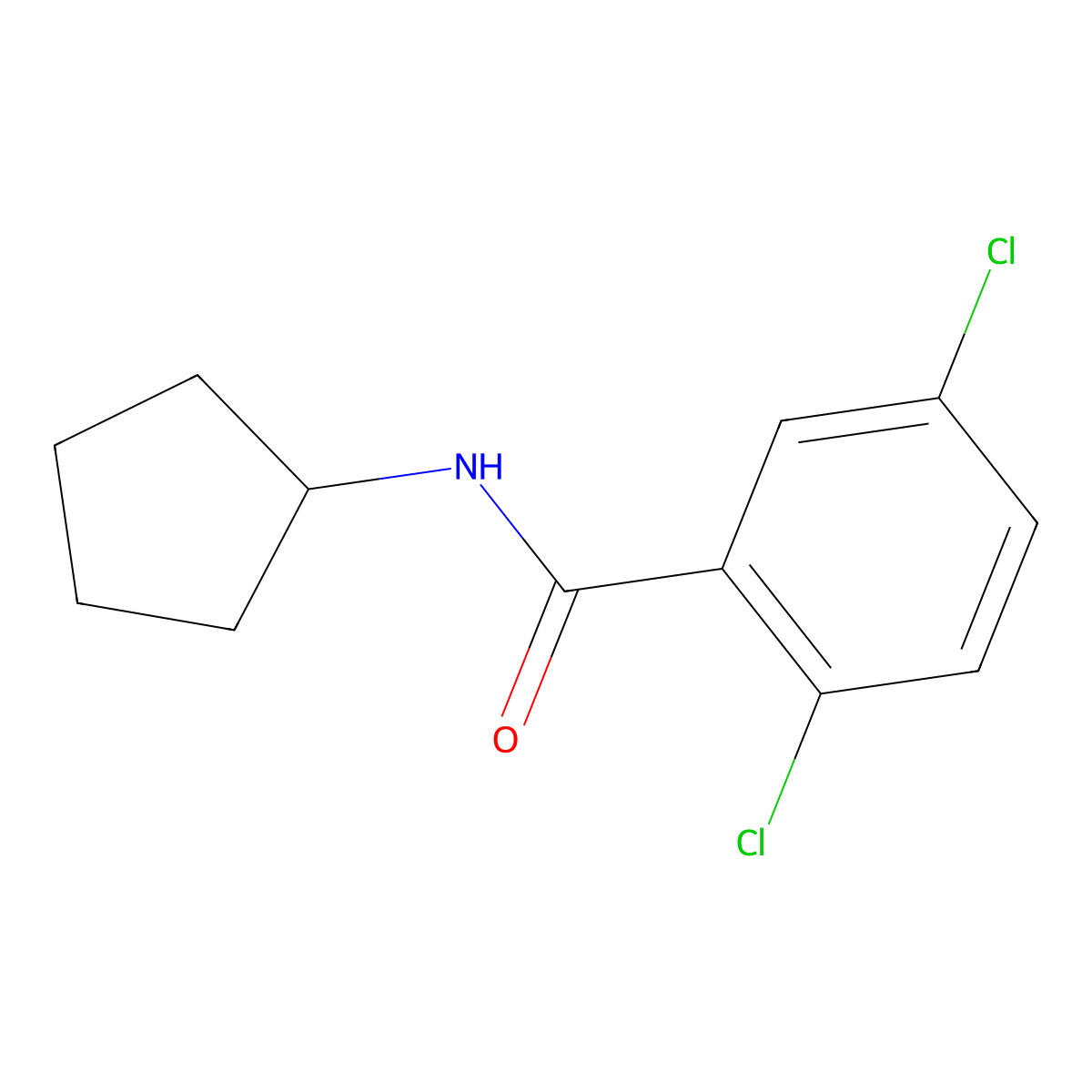 2,5-dichloro-N-cyclopentylbenzamide molecular structure, CAS 329930-92-9