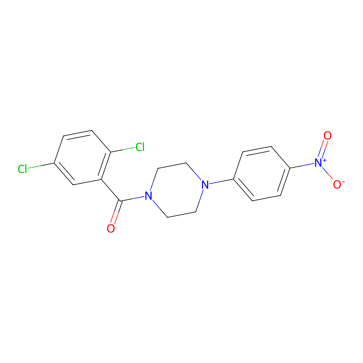 1-(2,5-Dichlorobenzoyl)-4-{4-nitrophenyl}piperazine molecular structure, CAS 329930-99-6
