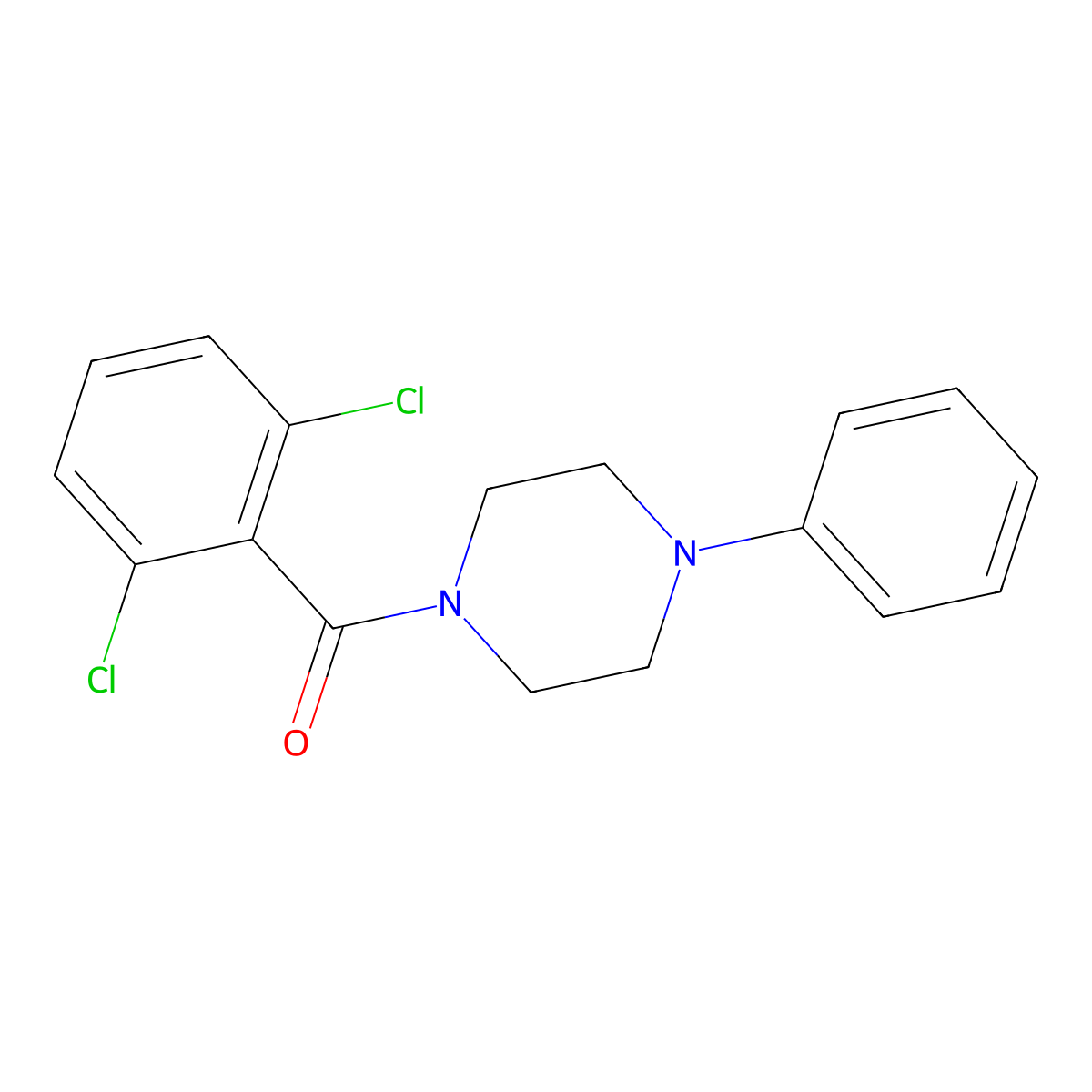 (2,6-Dichlorophenyl)-(4-phenylpiperazin-1-yl)methanone molecular structure, CAS 329931-02-4