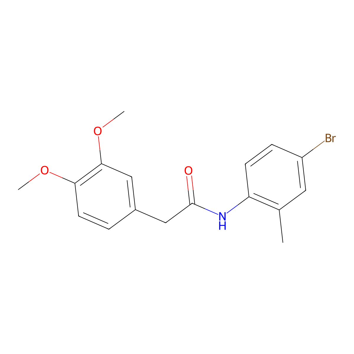 N-(4-bromo-2-methylphenyl)-2-(3,4-dimethoxyphenyl)acetamide molecular structure, CAS 329931-28-4