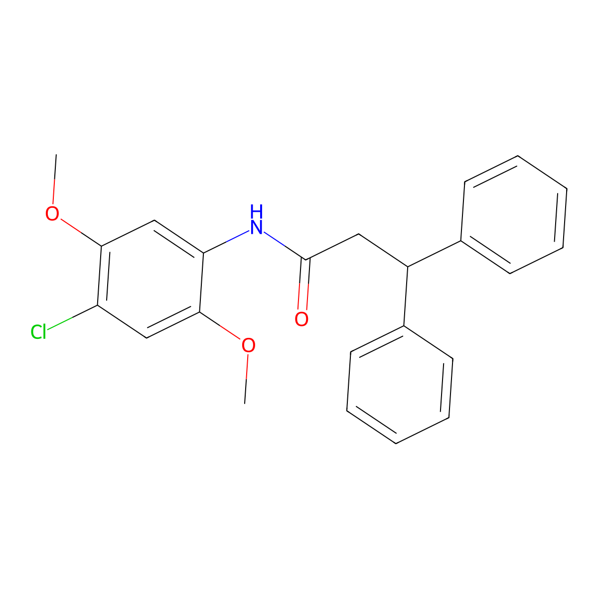 N-(4-chloro-2,5-dimethoxyphenyl)-3,3-diphenylpropanamide molecular structure, CAS 329931-48-8
