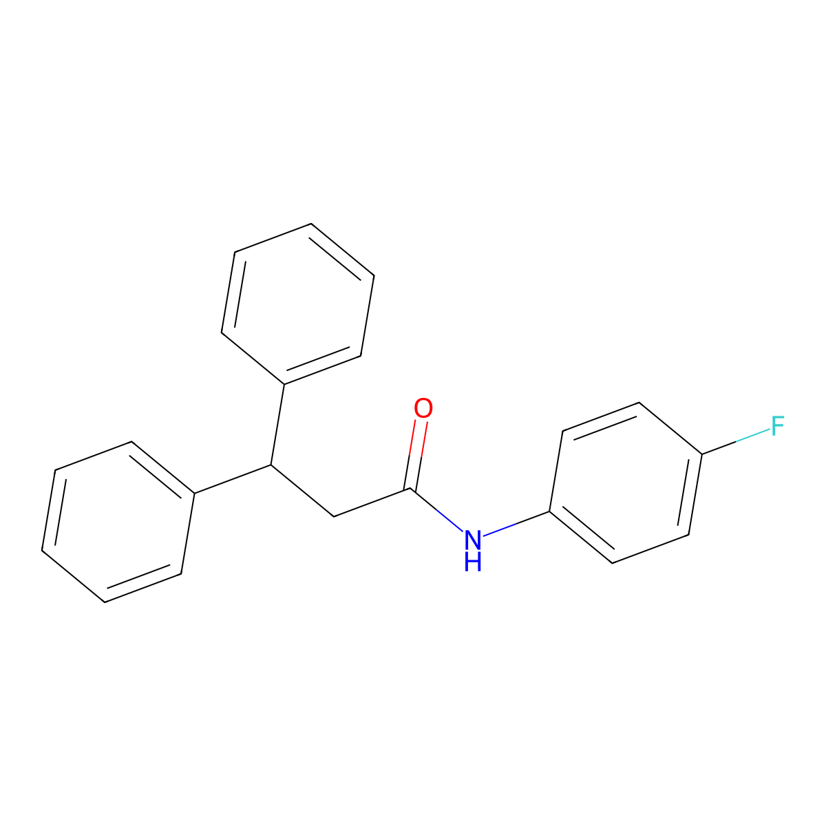 N-(4-Fluorophenyl)-3,3-diphenylpropanamide molecular structure, CAS 329931-49-9