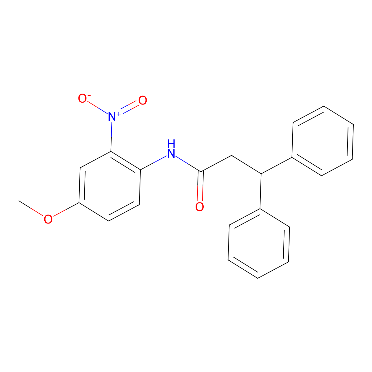 N-(4-methoxy-2-nitrophenyl)-3,3-diphenylpropanamide molecular structure, CAS 329931-51-3