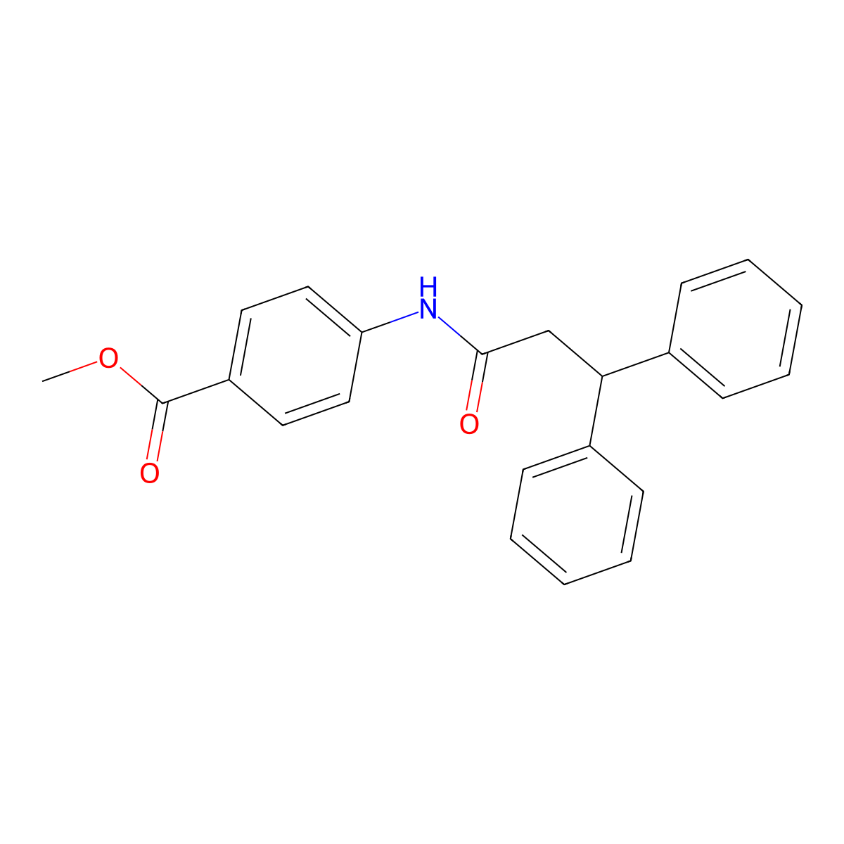 Methyl 4-(3,3-diphenylpropanoylamino)benzoate molecular structure, CAS 329931-63-7