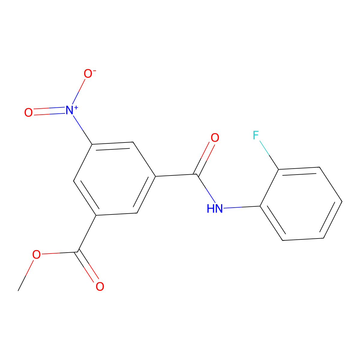 Methyl 3-[(2-fluorophenyl)carbamoyl]-5-nitrobenzoate molecular structure, CAS 329931-69-3