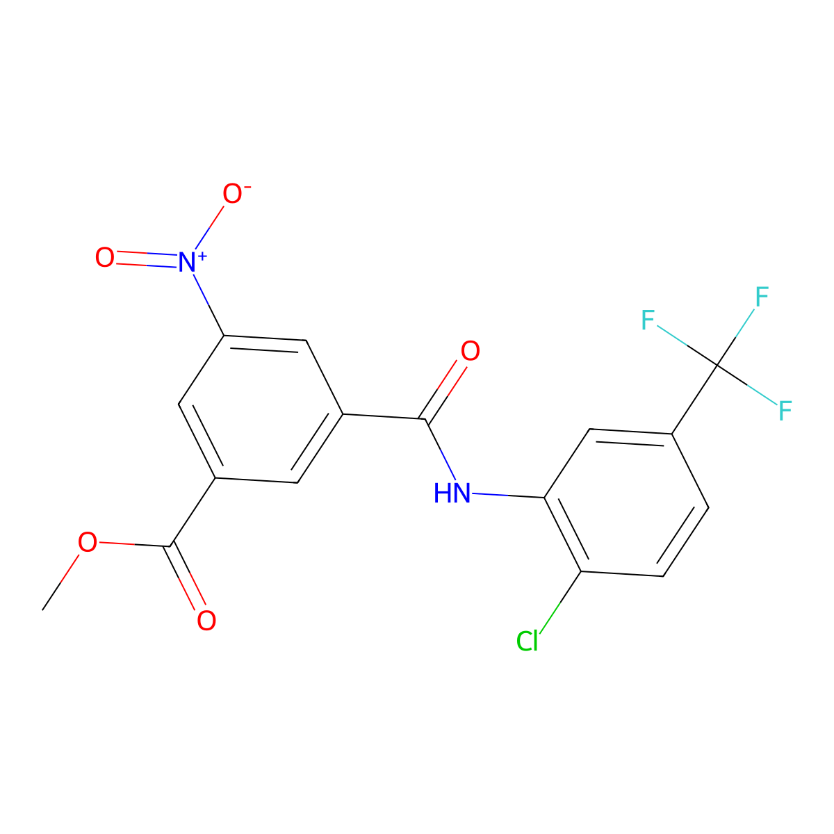 Methyl 3-{[2-chloro-5-(trifluoromethyl)phenyl]carbamoyl}-5-nitrobenzoate molecular structure, CAS 329931-70-6