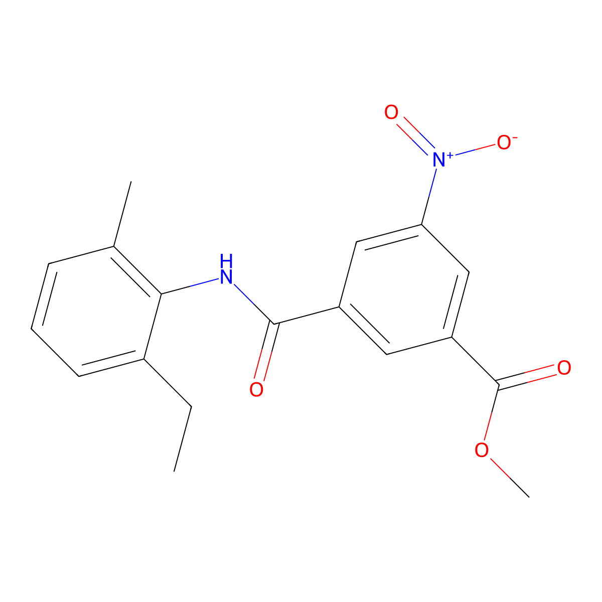 Methyl 3-[(2-ethyl-6-methylphenyl)carbamoyl]-5-nitrobenzoate molecular structure, CAS 329931-75-1