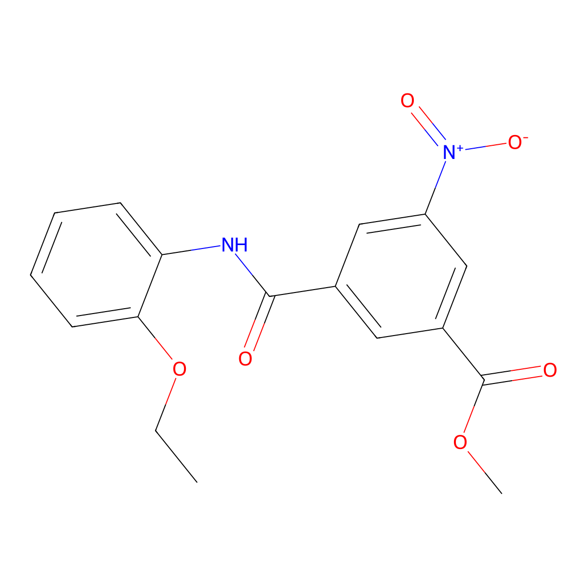 Methyl 3-[(2-ethoxyphenyl)carbamoyl]-5-nitrobenzoate molecular structure, CAS 329931-84-2