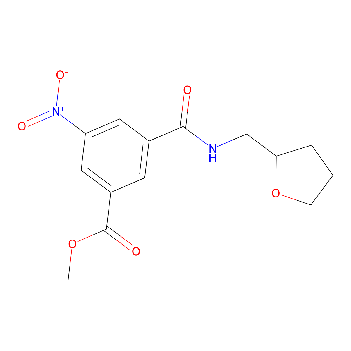 methyl 3-nitro-5-[N-(oxolan-2-ylmethyl)carbamoyl]benzoate molecular structure, CAS 329931-96-6