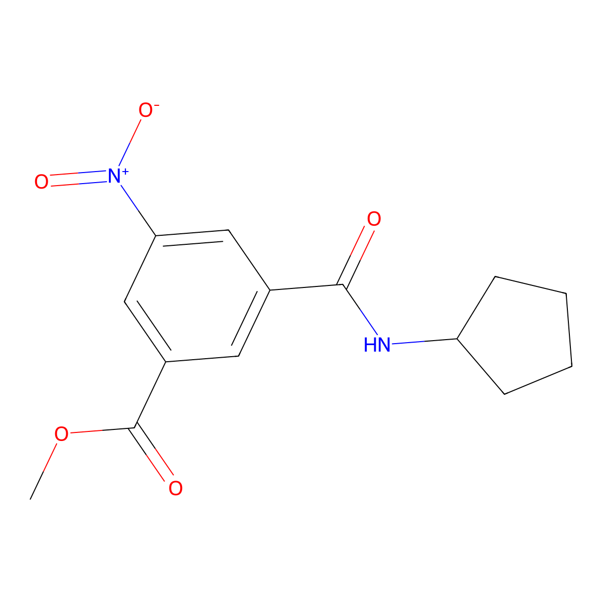 Methyl 3-(cyclopentylcarbamoyl)-5-nitrobenzoate molecular structure, CAS 329932-06-1