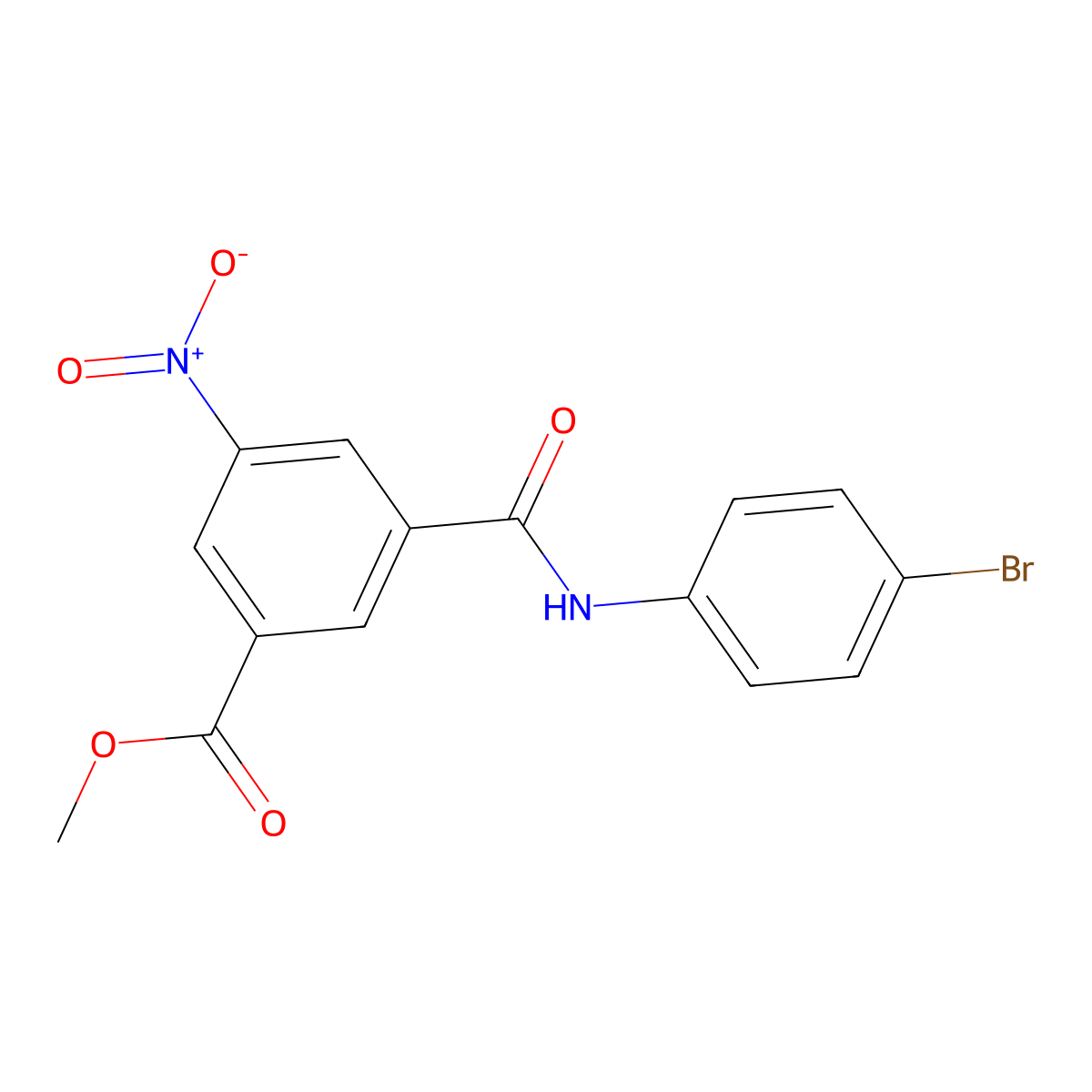 Methyl 3-[(4-bromophenyl)carbamoyl]-5-nitrobenzoate molecular structure, CAS 329932-08-3