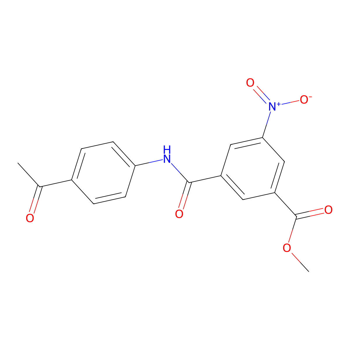 Methyl 3-[(4-acetylphenyl)carbamoyl]-5-nitrobenzoate molecular structure, CAS 329932-09-4
