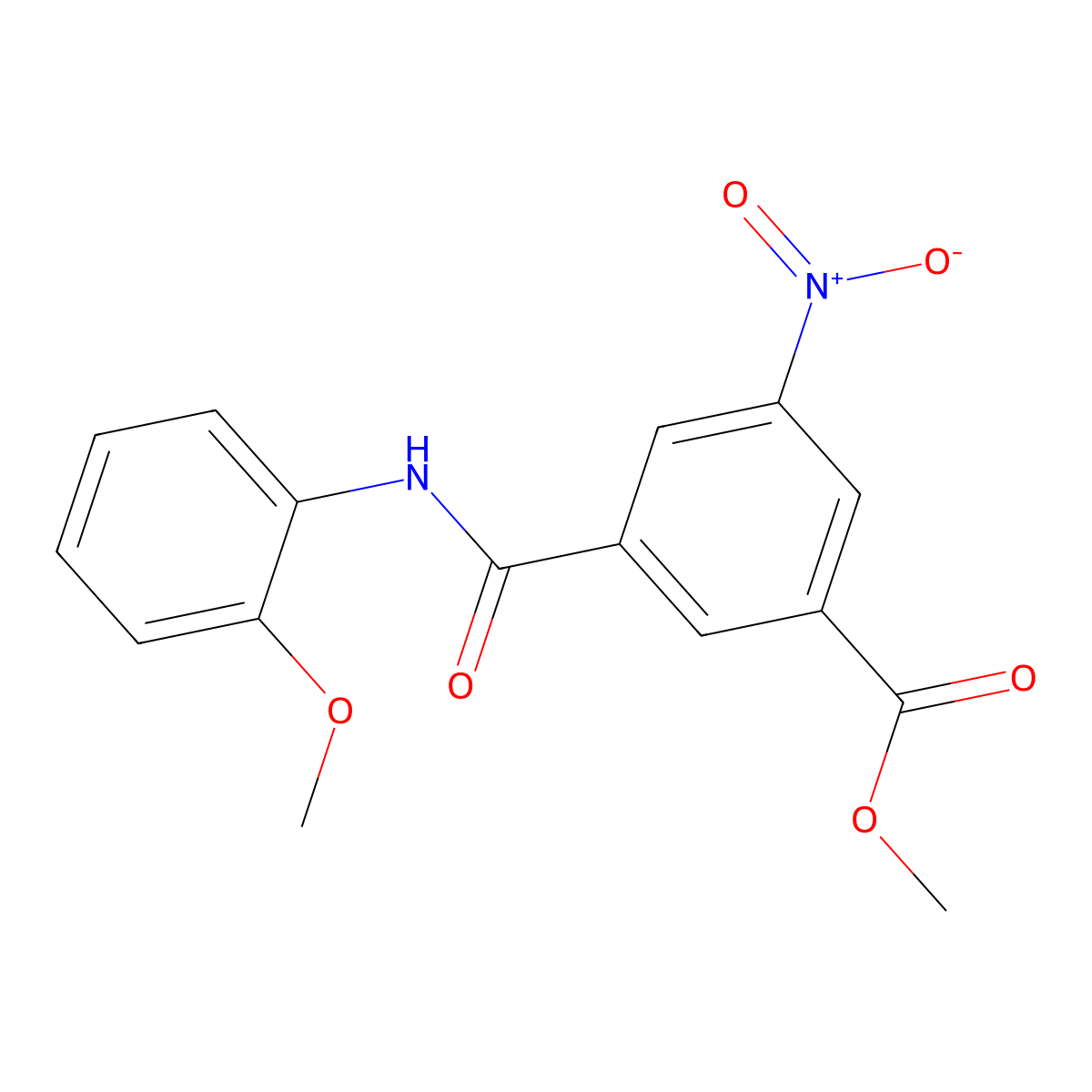 Methyl 3-[(2-methoxyphenyl)carbamoyl]-5-nitrobenzoate molecular structure, CAS 329932-10-7