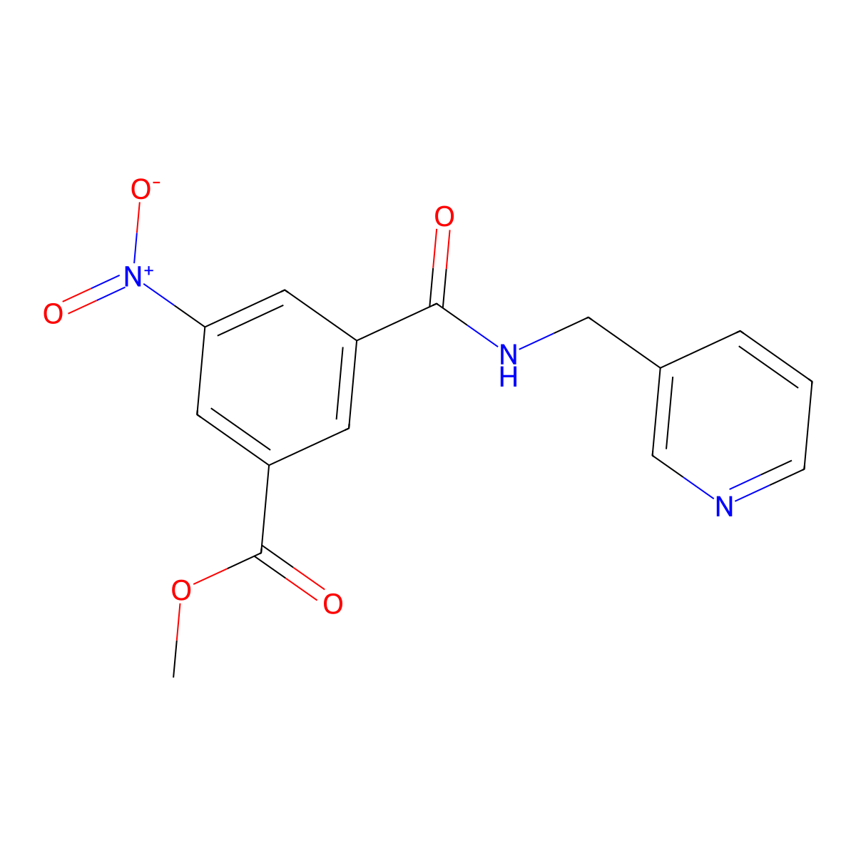 Methyl 3-nitro-5-((pyridin-3-ylmethyl)carbamoyl)benzoate molecular structure, CAS 329932-13-0