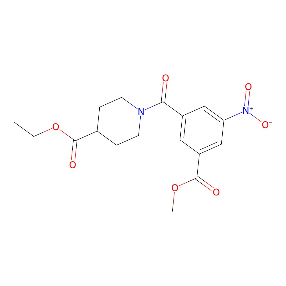 Ethyl 1-[3-nitro-5-(methoxycarbonyl)benzoyl]piperidine-4-carboxylate molecular structure, CAS 329932-18-5