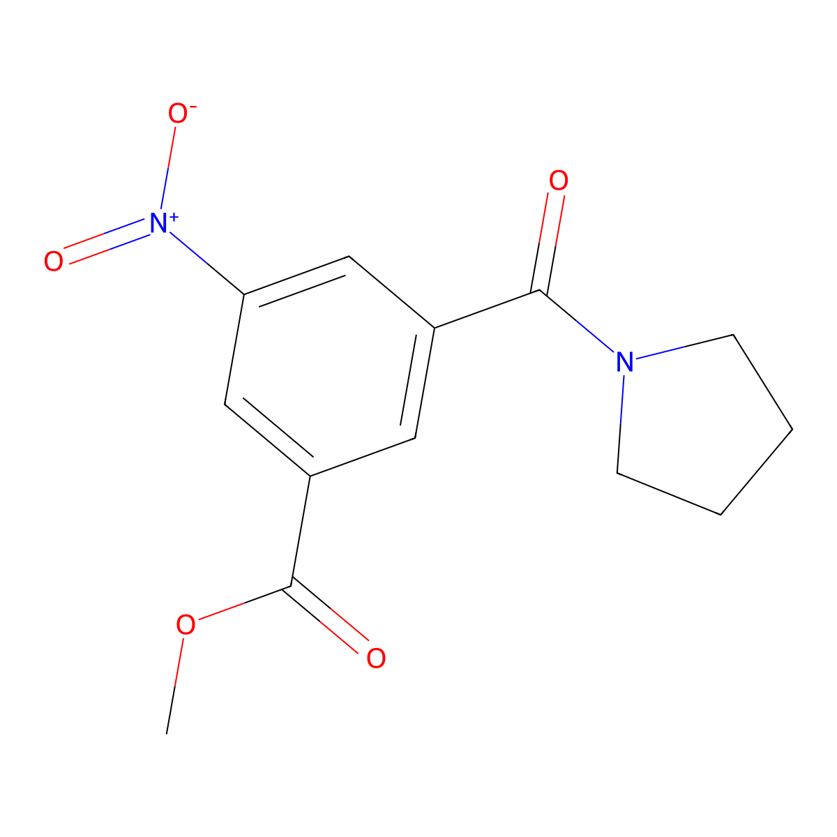 Methyl 3-nitro-5-(pyrrolidine-1-carbonyl)benzoate molecular structure, CAS 329932-22-1