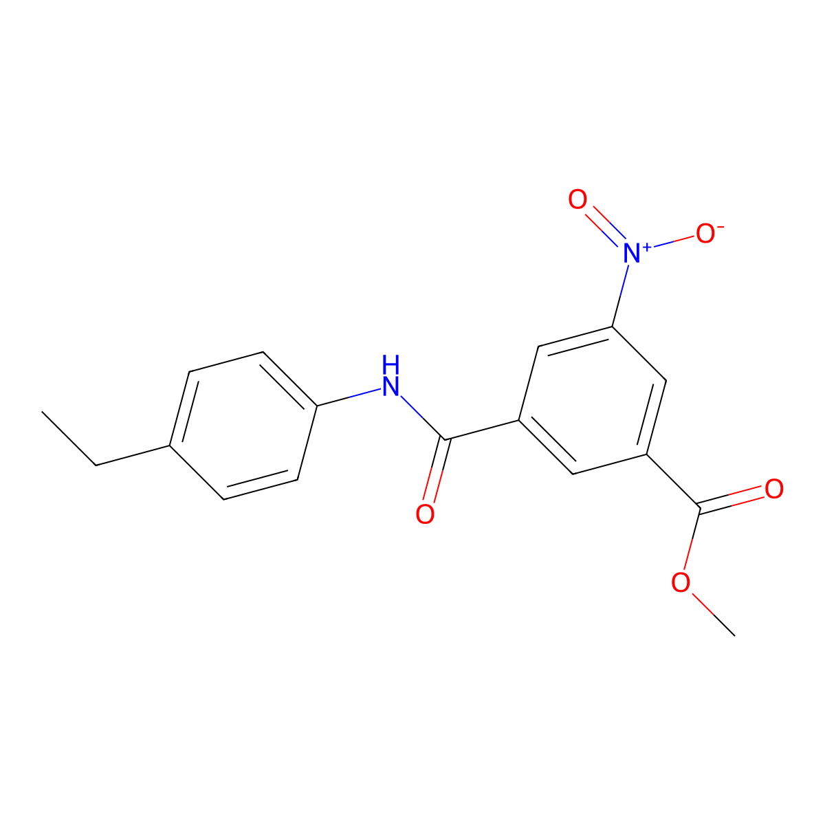 Methyl 3-[(4-ethylphenyl)carbamoyl]-5-nitrobenzoate molecular structure, CAS 329932-26-5