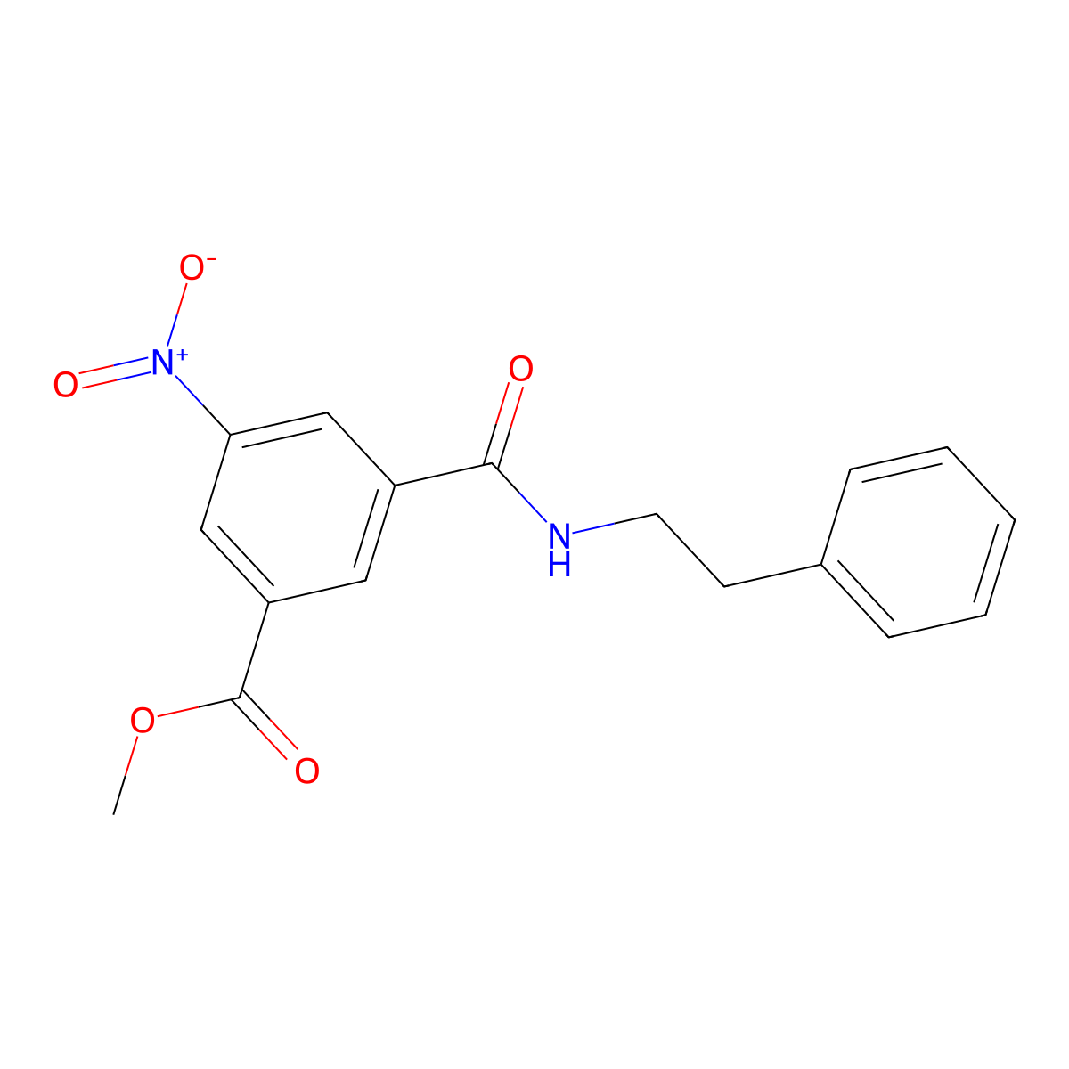 Methyl 3-nitro-5-(phenethylcarbamoyl)benzoate molecular structure, CAS 329932-27-6