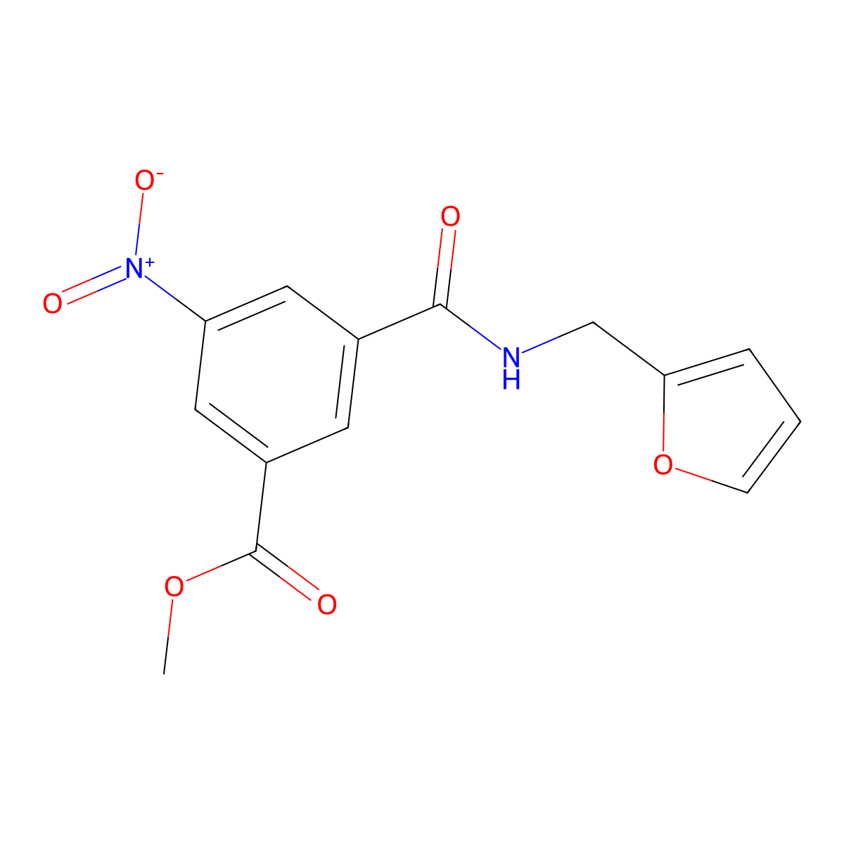 Methyl 3-[(furan-2-ylmethyl)carbamoyl]-5-nitrobenzoate molecular structure, CAS 329932-28-7