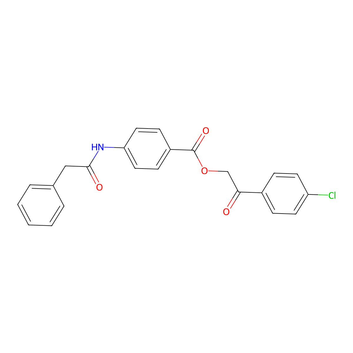 2-(4-Chlorophenyl)-2-oxoethyl 4-[(phenylacetyl)amino]benzoate molecular structure, CAS 329932-48-1
