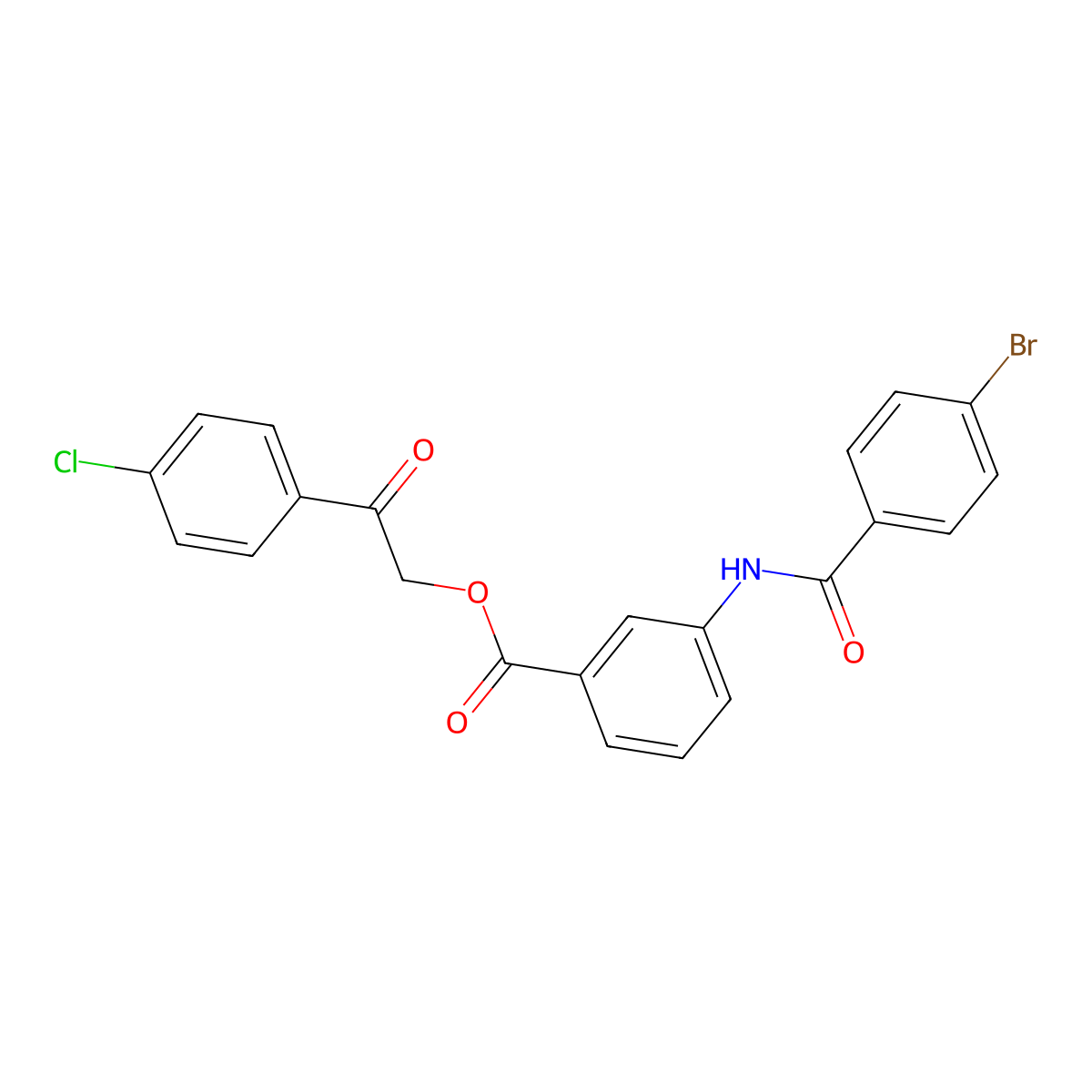 2-(4-Chlorophenyl)-2-oxoethyl 3-[(4-bromobenzoyl)amino]benzoate molecular structure, CAS 329932-50-5