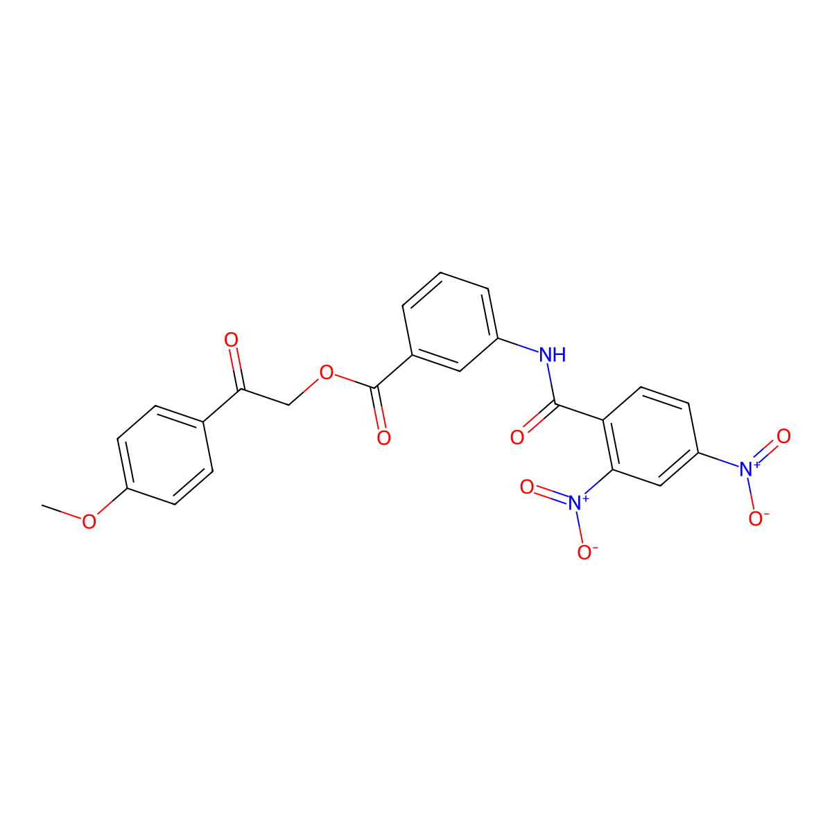 2-(4-Methoxyphenyl)-2-oxoethyl 3-({2,4-dinitrobenzoyl}amino)benzoate molecular structure, CAS 329932-56-1