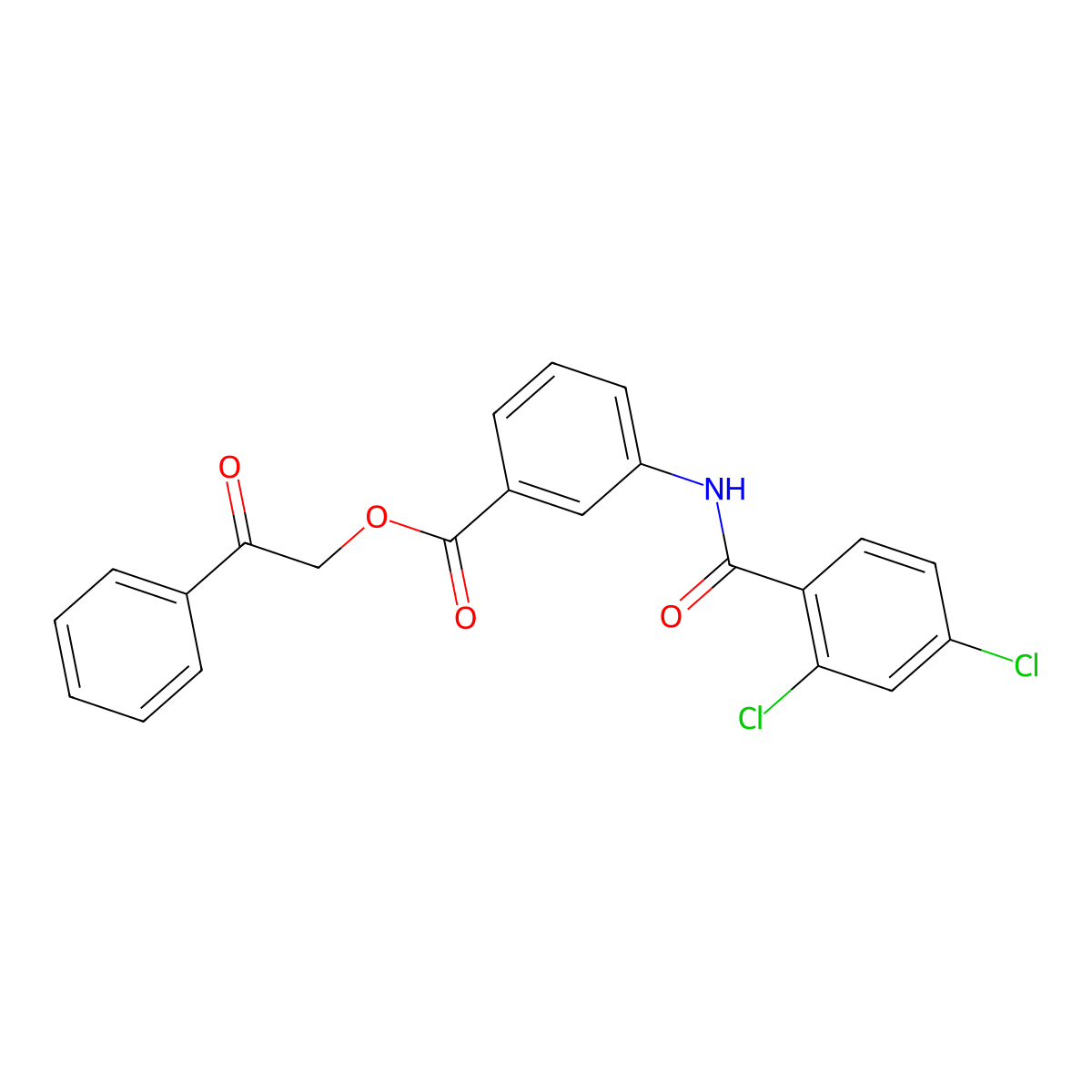 Phenacyl 3-[(2,4-dichlorobenzoyl)amino]benzoate molecular structure, CAS 329932-57-2