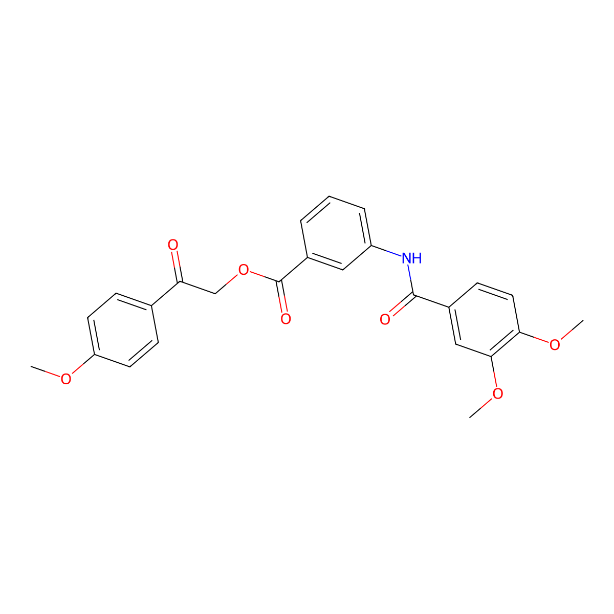 2-(4-Methoxyphenyl)-2-oxoethyl 3-[(3,4-dimethoxybenzoyl)amino]benzoate molecular structure, CAS 329932-62-9