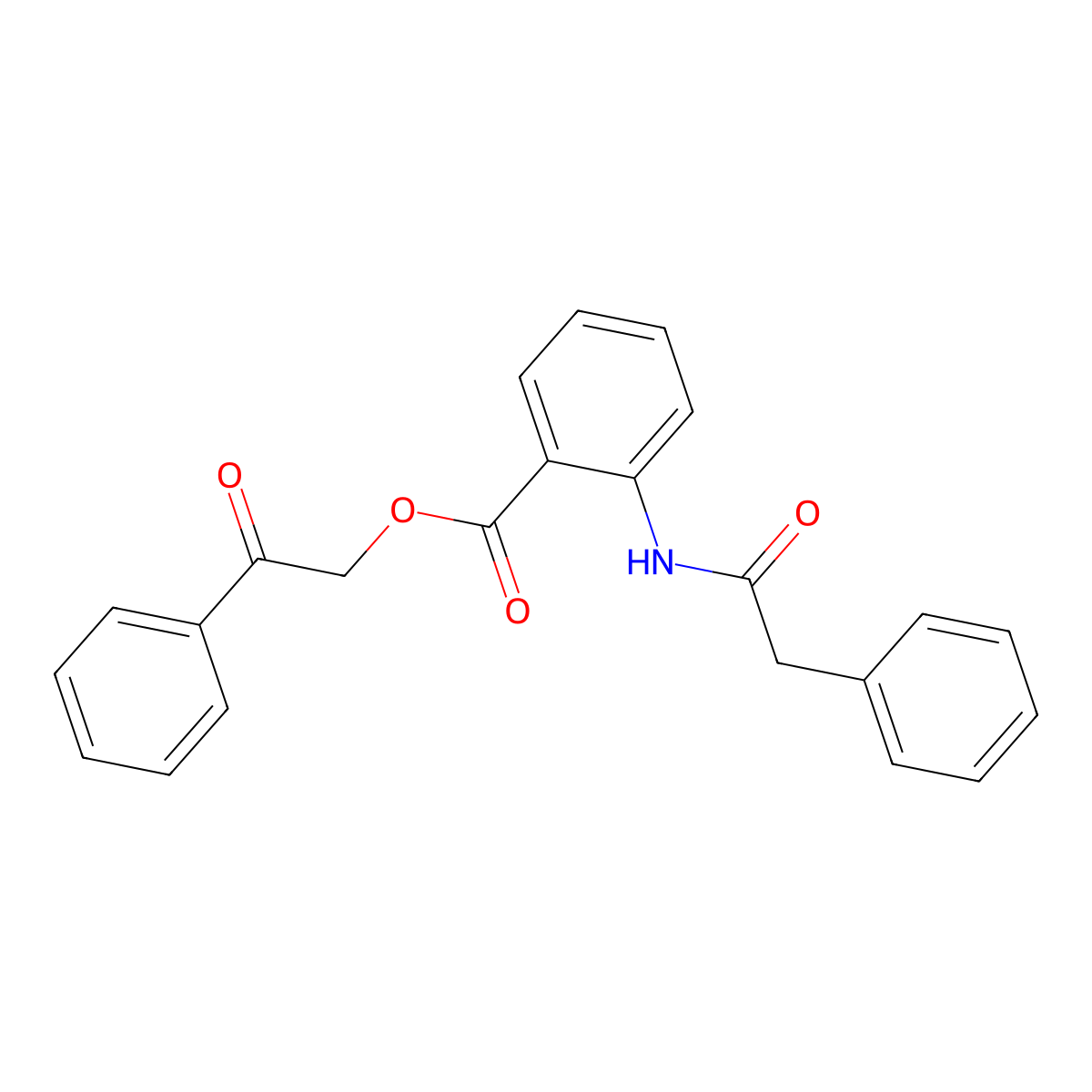 2-Oxo-2-phenylethyl 2-(2-phenylacetamido)benzoate molecular structure, CAS 329932-63-0