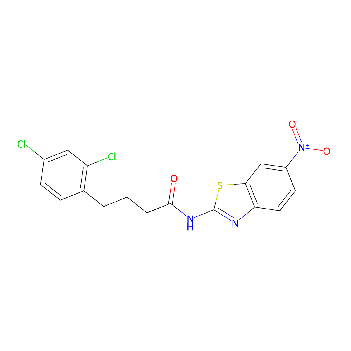 4-(2,4-dichlorophenyl)-N-(6-nitro-1,3-benzothiazol-2-yl)butanamide molecular structure, CAS 329932-91-4