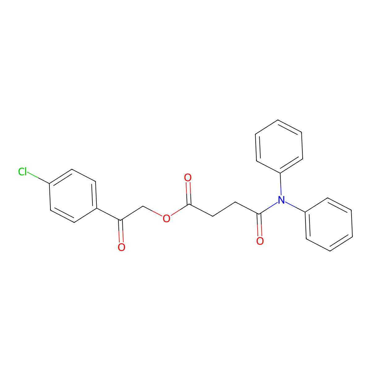 2-(4-Chlorophenyl)-2-oxoethyl 4-(diphenylamino)-4-oxobutanoate molecular structure, CAS 329933-60-0