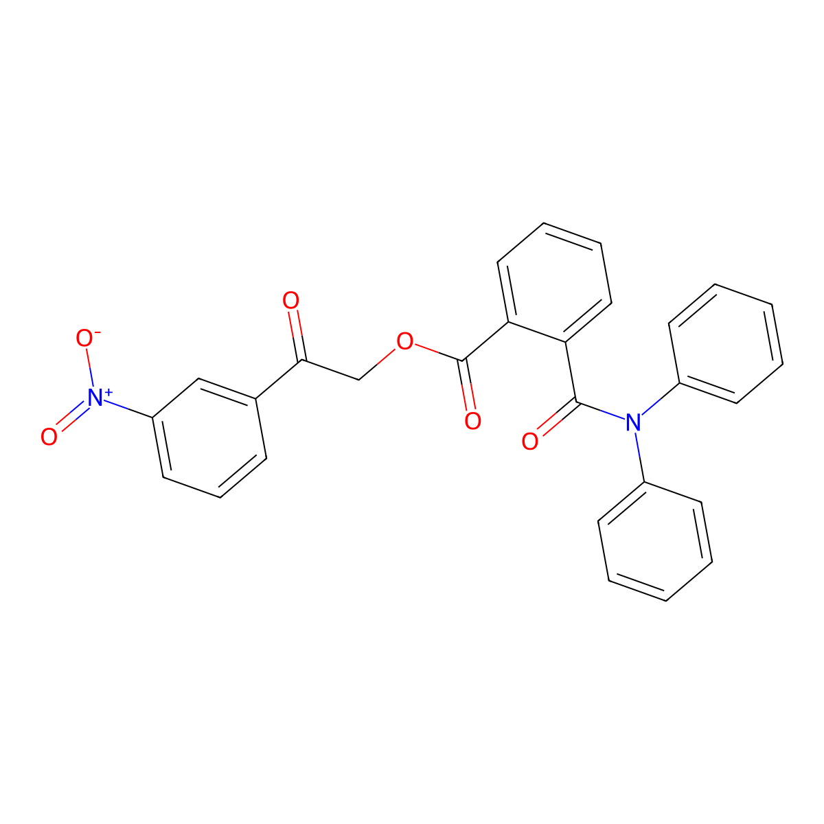 2-(3-Nitrophenyl)-2-oxoethyl 2-(diphenylcarbamoyl)benzoate molecular structure, CAS 329933-62-2