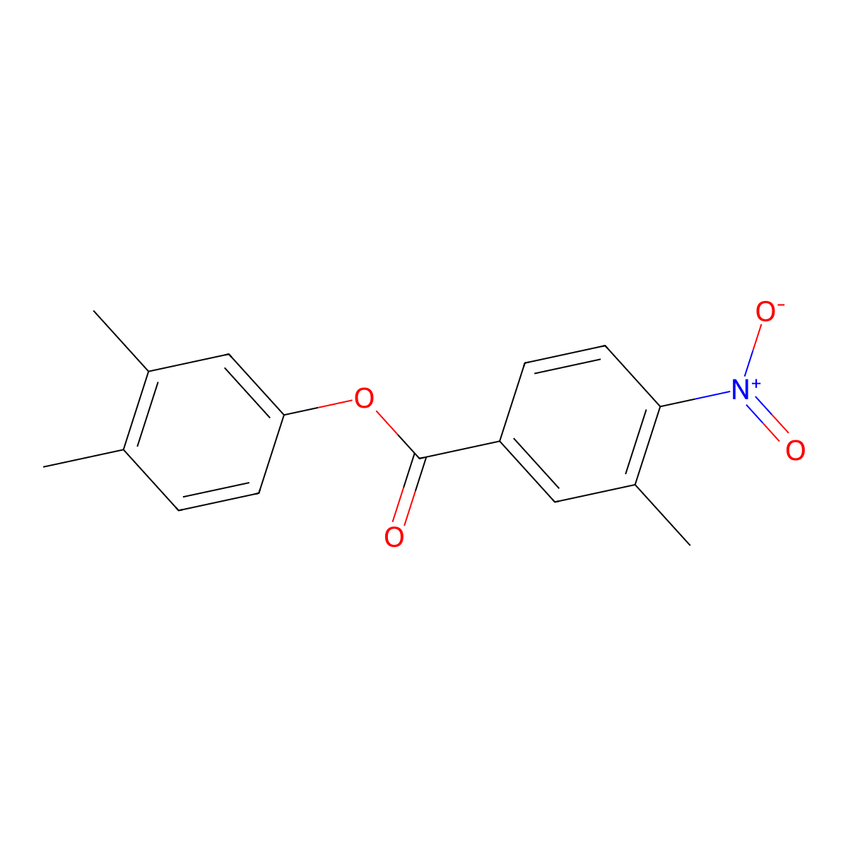 3,4-Dimethylphenyl 3-methyl-4-nitrobenzoate molecular structure, CAS 329933-72-4