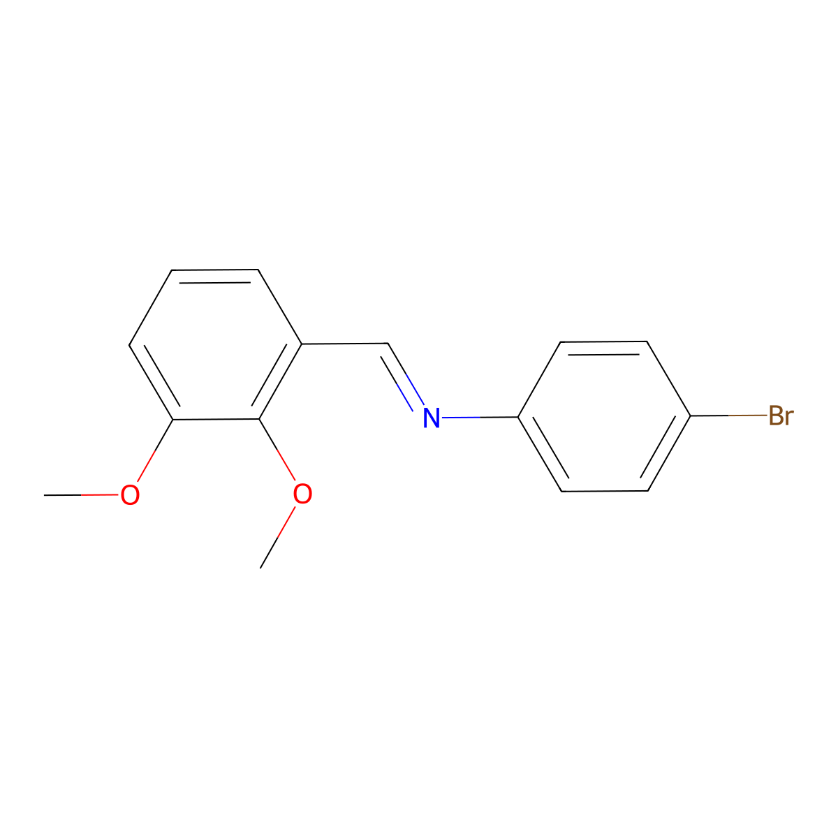Benzenamine, 4-bromo-N-[(2,3-dimethoxyphenyl)methylene]- molecular structure, CAS 329934-18-1