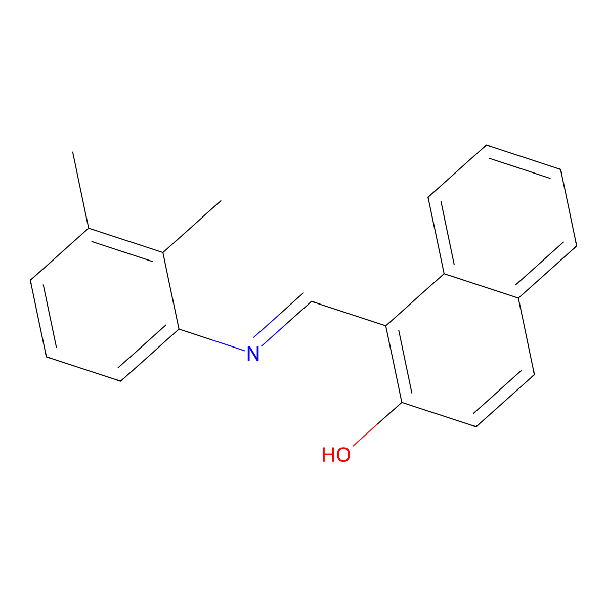 1-[(2,3-Dimethyl-phenylimino)-methyl]-naphthalen-2-ol molecular structure, CAS 329934-44-3