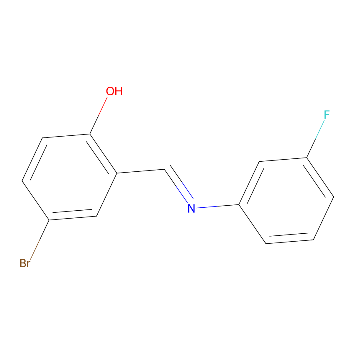4-bromo-2-{(E)-[(3-fluorophenyl)imino]methyl}phenol molecular structure, CAS 329935-95-7