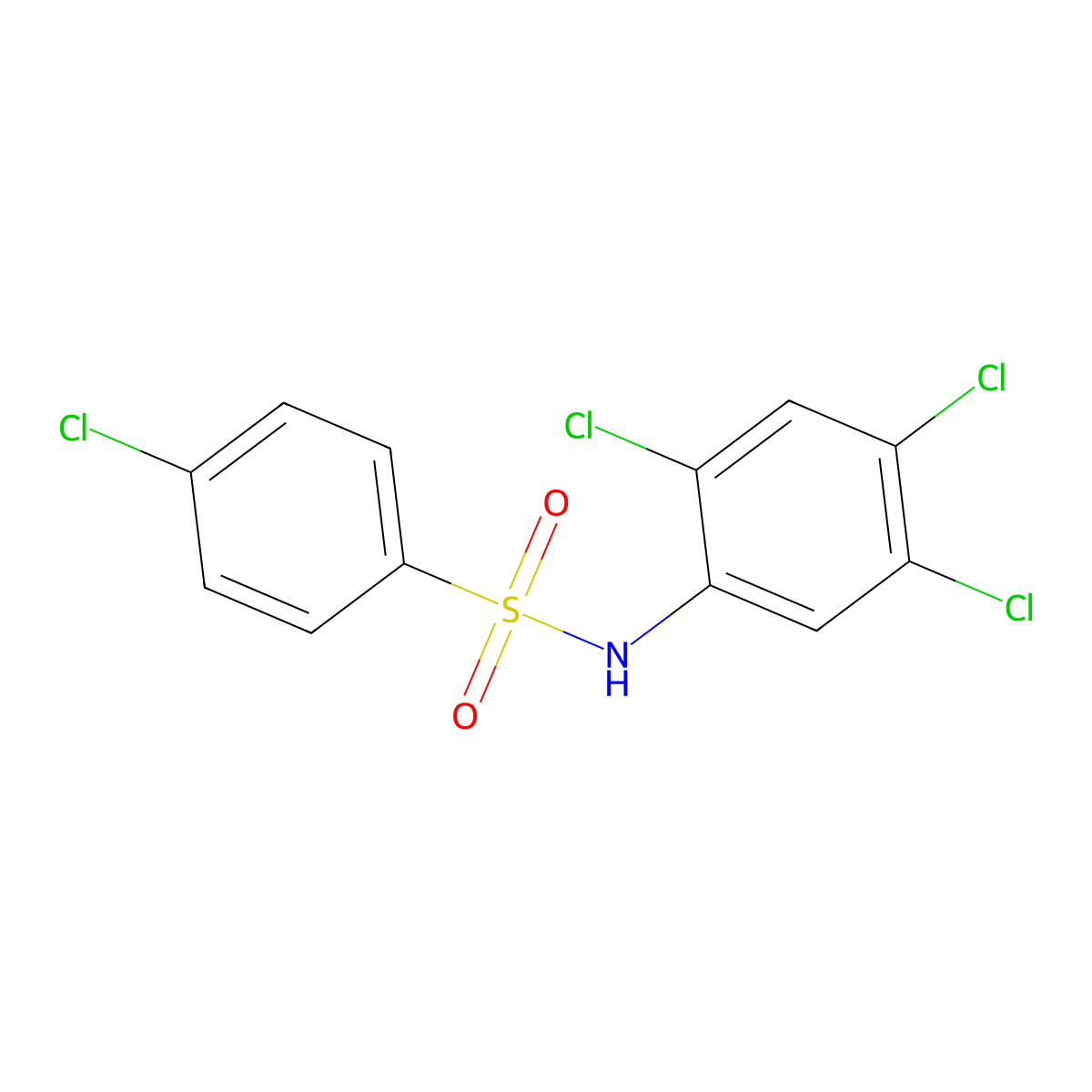4-Chloro-N-(2,4,5-trichlorophenyl)benzenesulfonamide molecular structure, CAS 329937-41-9