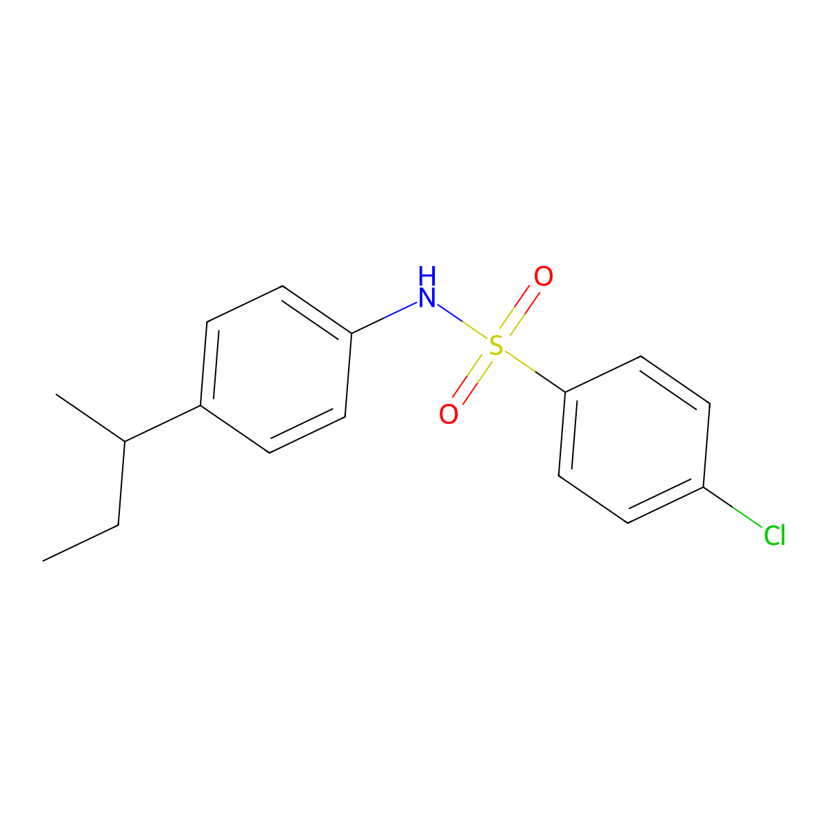 N-(4-butan-2-ylphenyl)-4-chlorobenzenesulfonamide molecular structure, CAS 329937-46-4