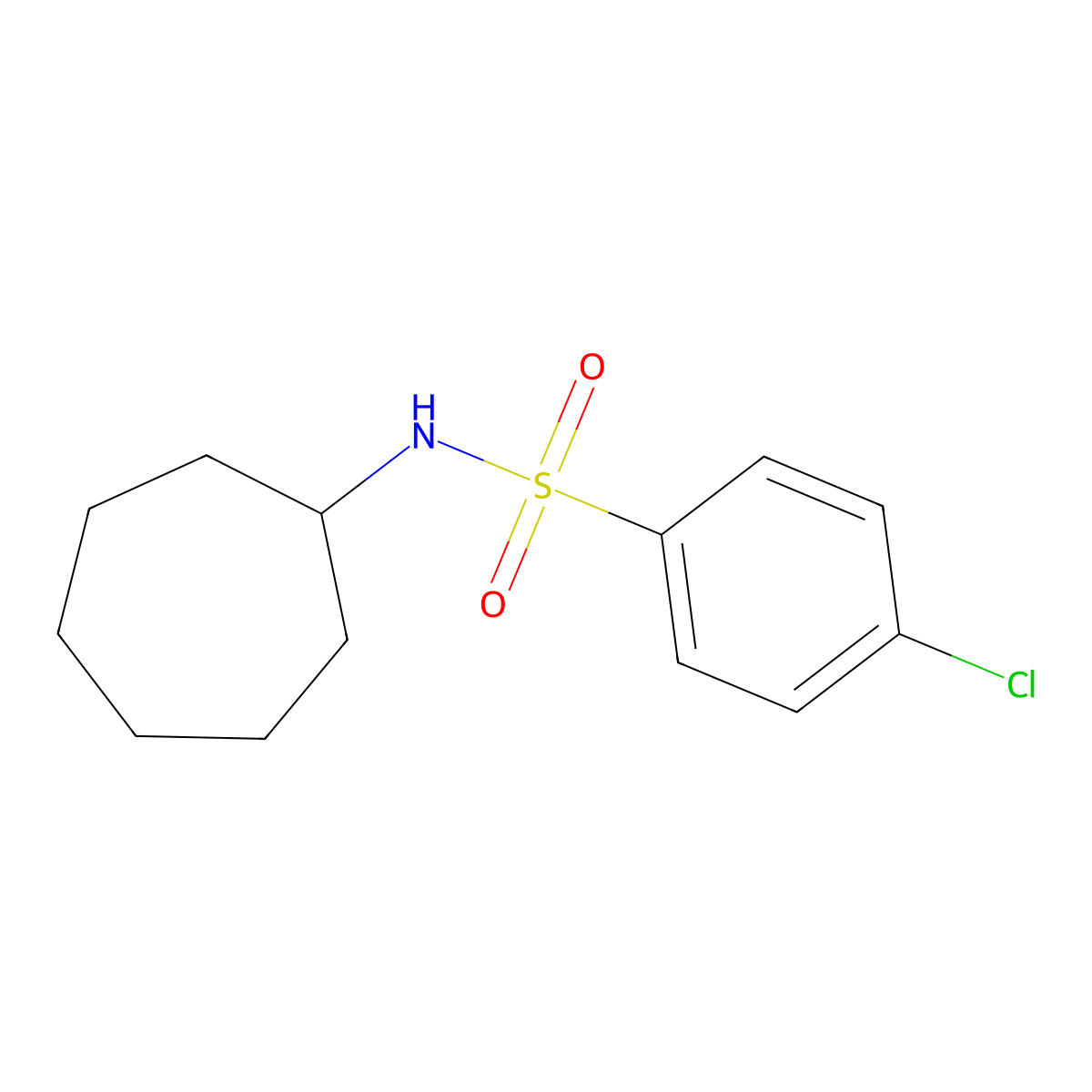 4-chloro-N-cycloheptylbenzenesulfonamide molecular structure, CAS 329937-49-7