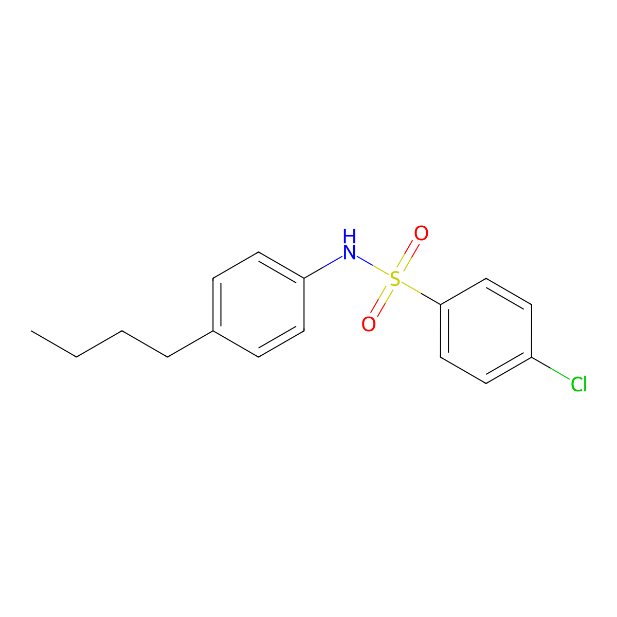 N-(4-butylphenyl)-4-chlorobenzenesulfonamide molecular structure, CAS 329937-57-7