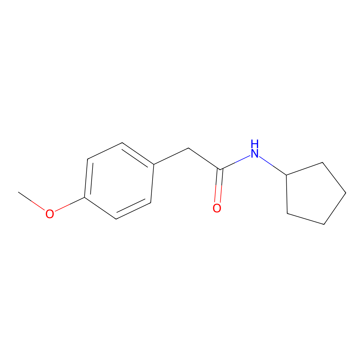 N-cyclopentyl-2-(4-methoxyphenyl)acetamide molecular structure, CAS 329937-79-3