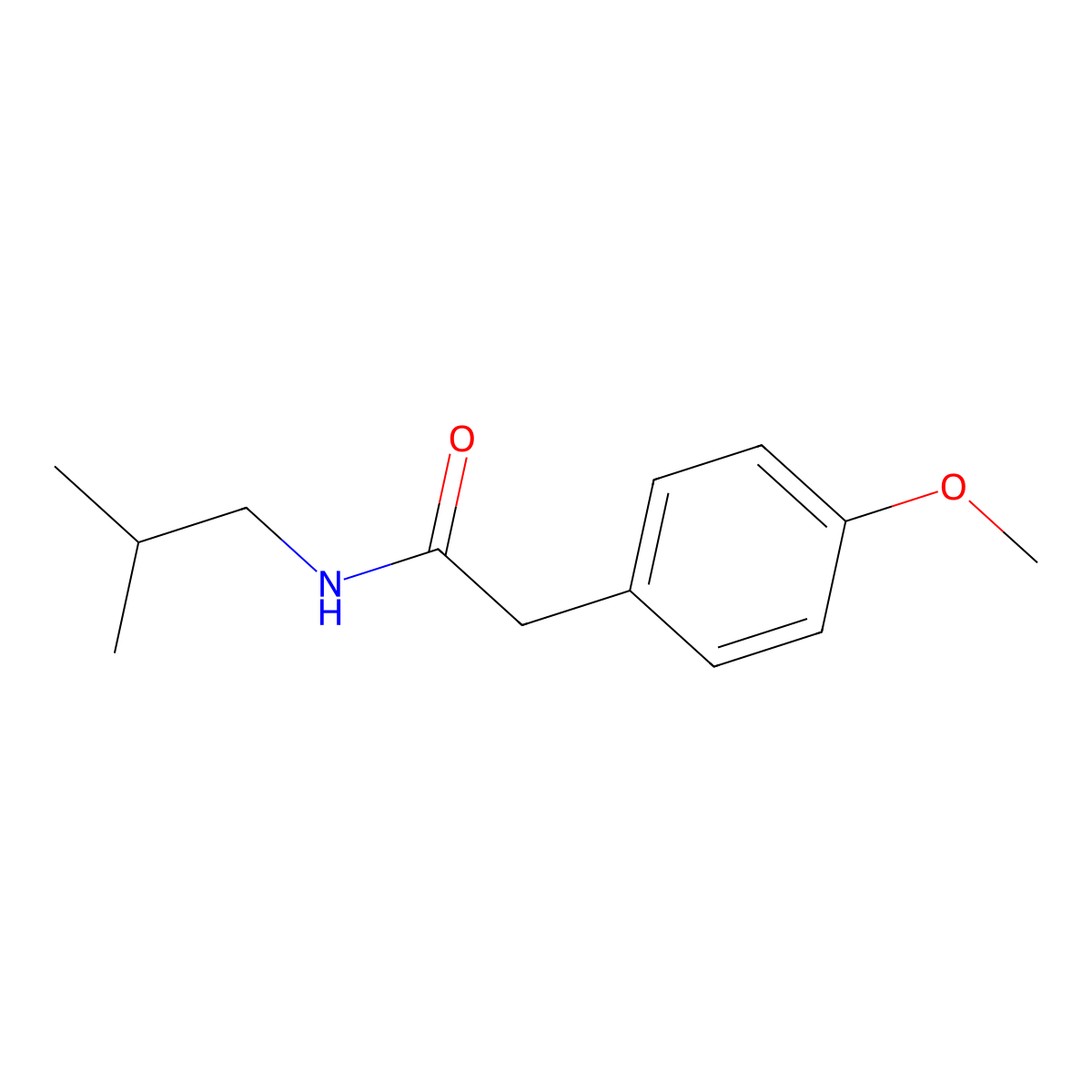 2-(4-methoxyphenyl)-N-(2-methylpropyl)acetamide molecular structure, CAS 329937-85-1