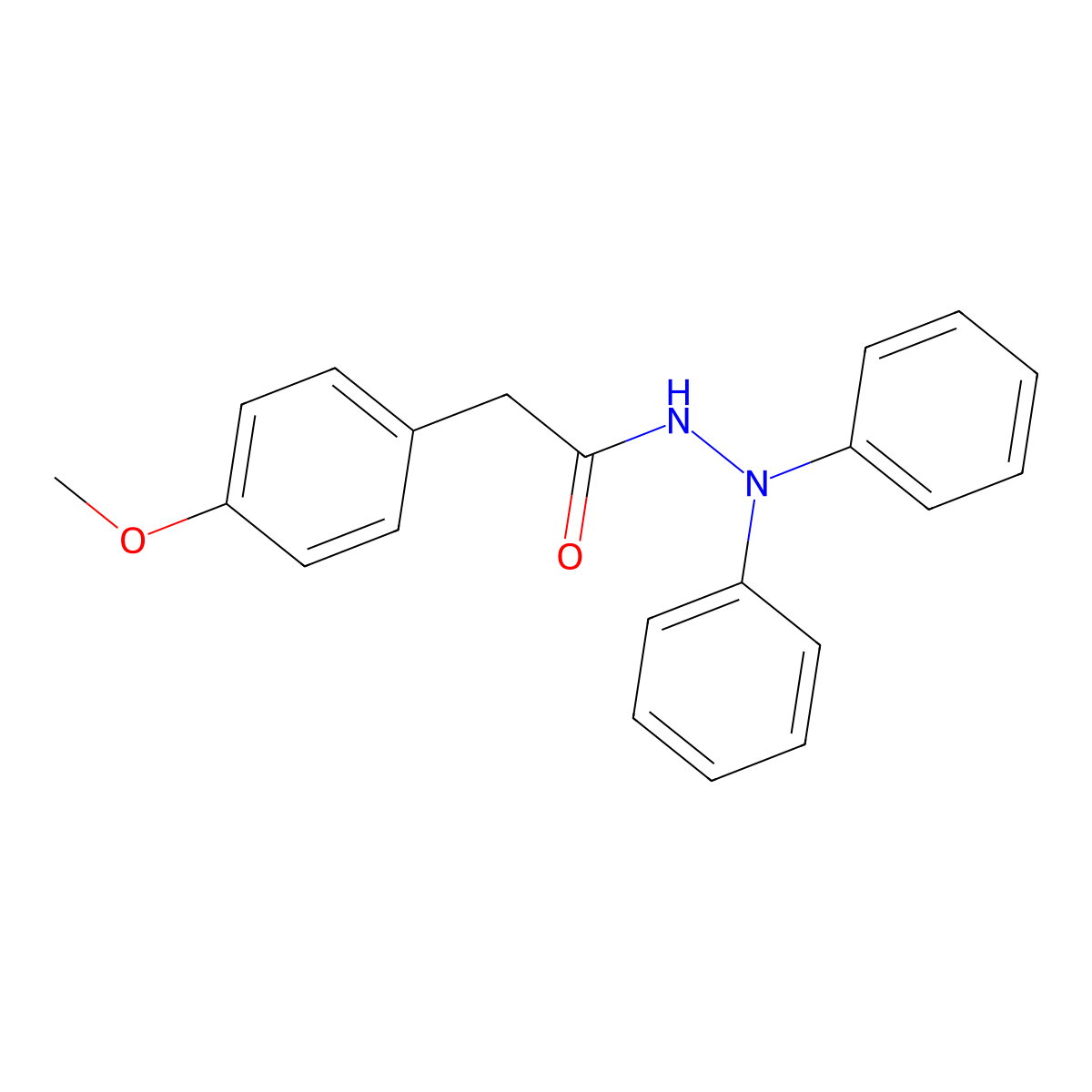 2-(4-methoxyphenyl)-N',N'-diphenylacetohydrazide molecular structure, CAS 329937-88-4