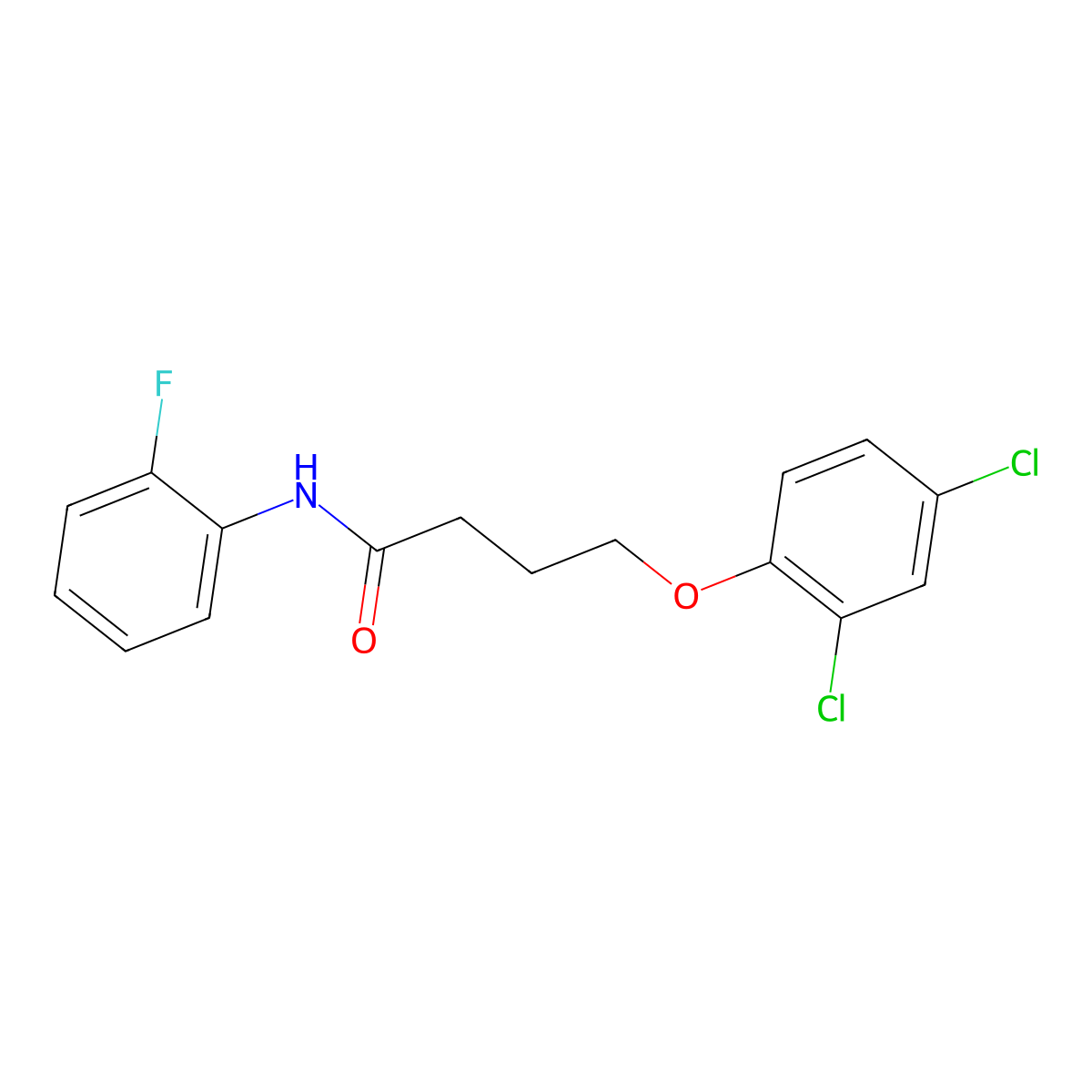 4-(2,4-dichlorophenoxy)-N-(2-fluorophenyl)butanamide molecular structure, CAS 329938-41-2