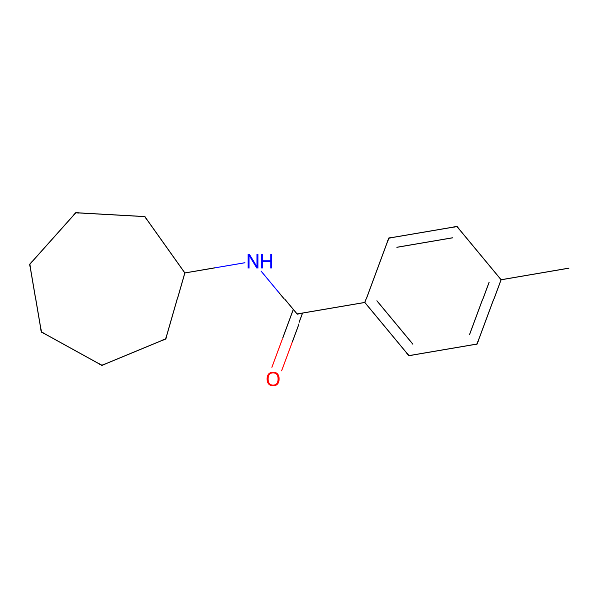 N-cycloheptyl-4-methylbenzamide molecular structure, CAS 329938-67-2
