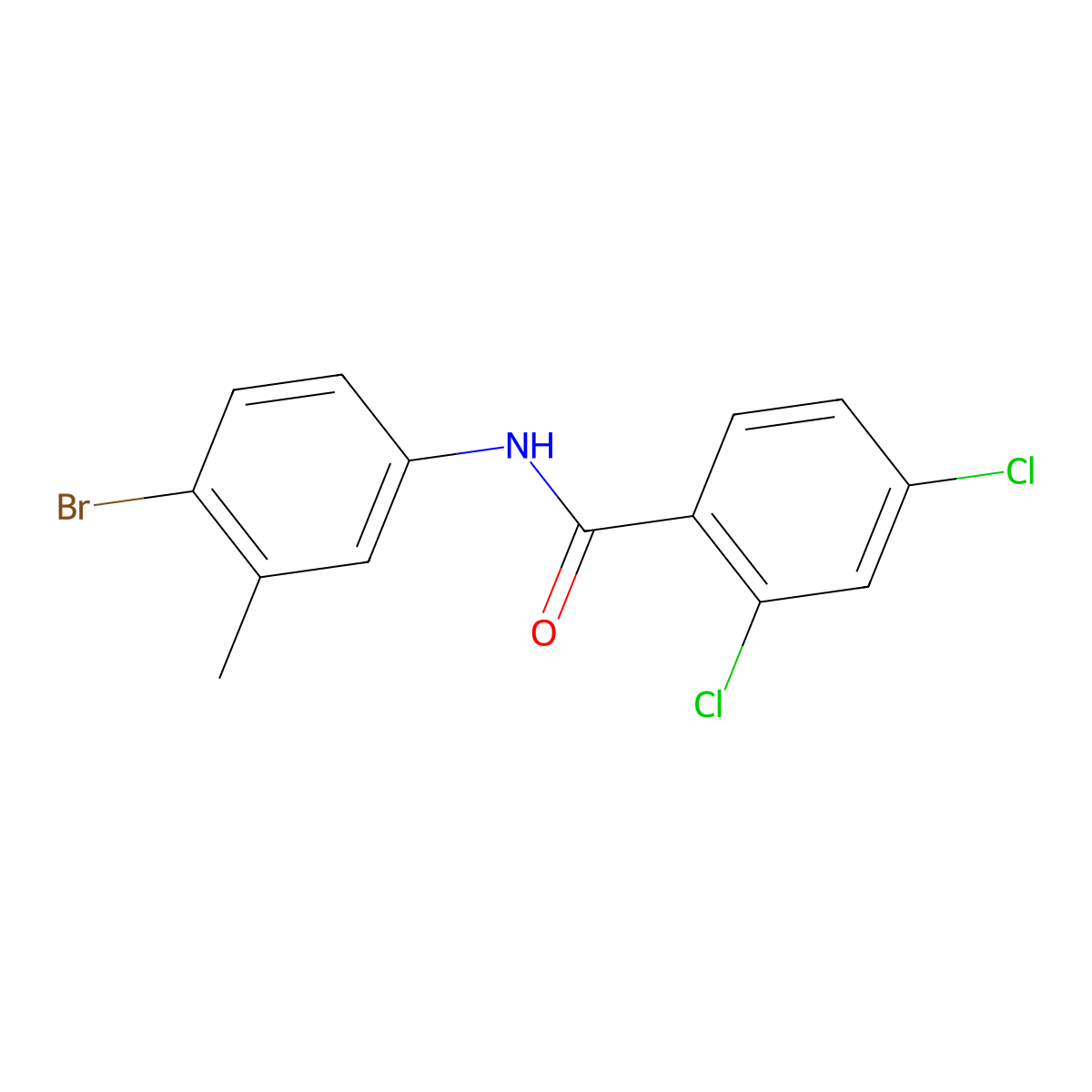 N-(4-bromo-3-methylphenyl)-2,4-dichlorobenzamide molecular structure, CAS 329938-75-2